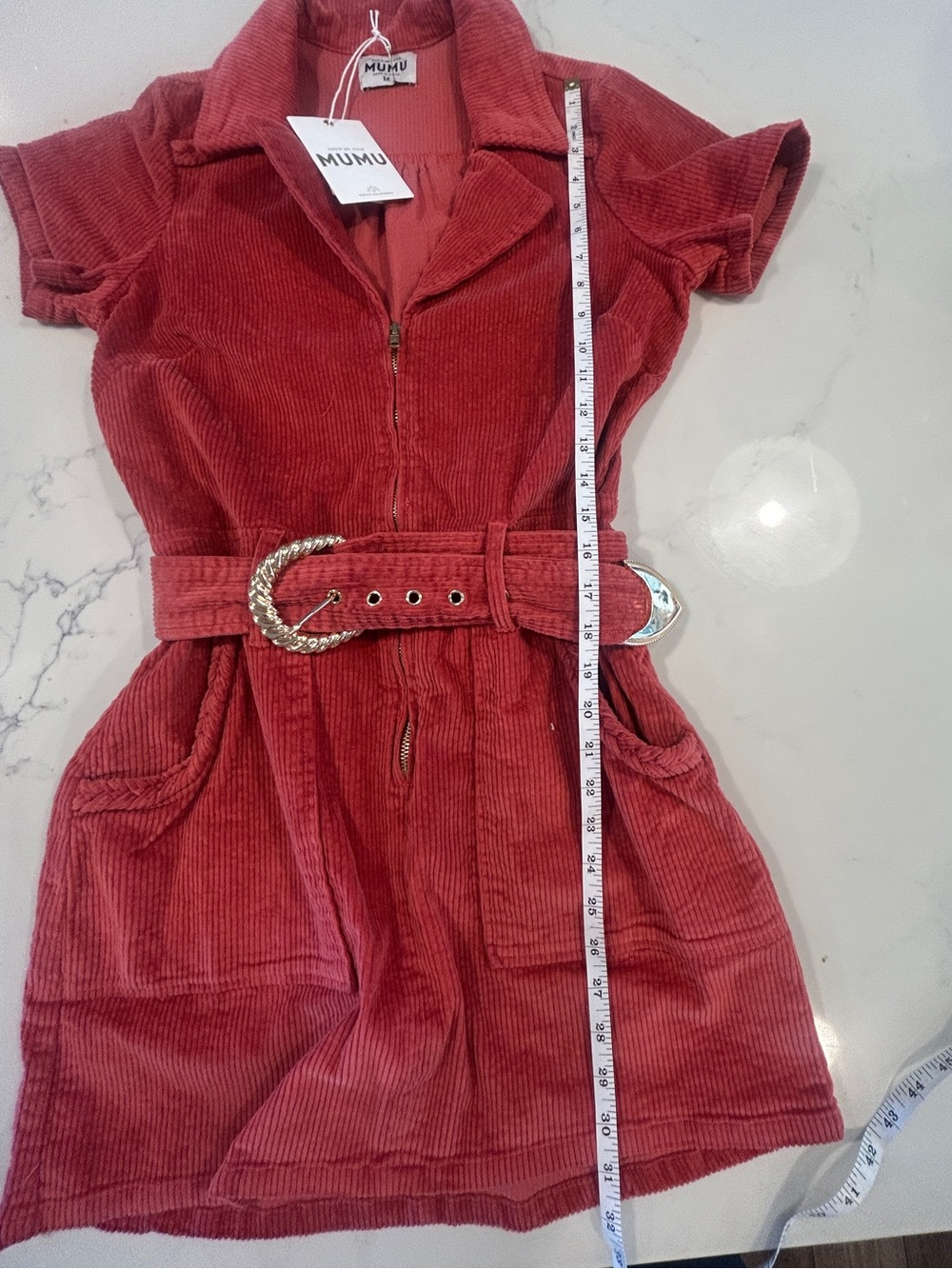 Show Me Your MuMu Outlaw Dress in Rose Corduroy size medium NWT - Picture 8 of 9
